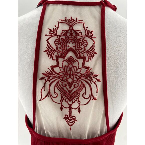 NWT Unbranded Tattoo Lace Racerback Bralette Red  2XL/3XL - Picture 4 of 7